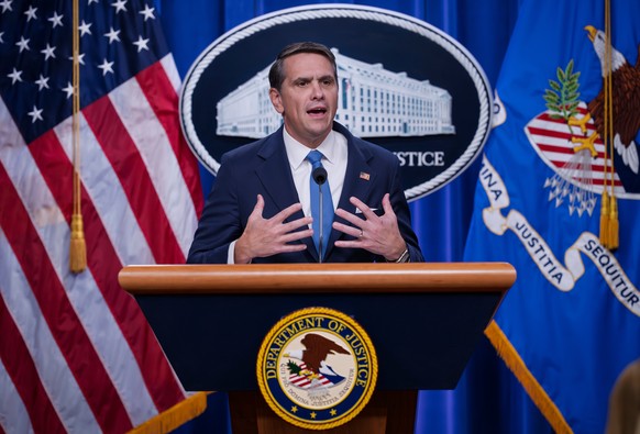 Deputy Attorney General Todd Blanche meets with reporters as the Justice Department announces the release of three million pages of documents in the latest Jeffrey Epstein disclosure in Washington, Fr ...