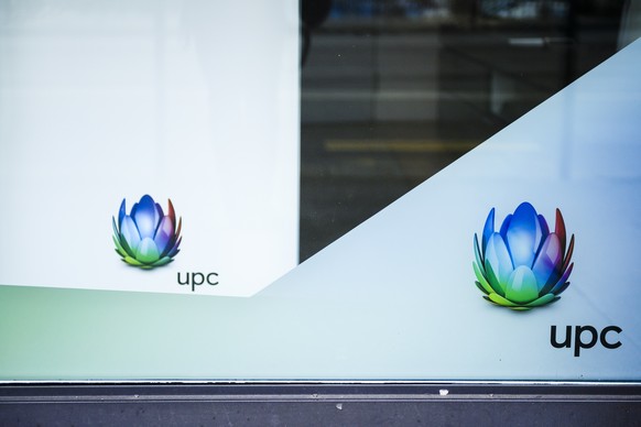 ARCHIVBILD ZUR UEBERNAHME VON UPC SCHWEIZ DURCH SUNRISE, AM MITTWOCH, 27. FEBRUAR 2019 ---- Das neue Logo des Kabelnetzbetreibers UPC Schweiz, am Freitag, 7. Oktober 2016, in Zuerich. (KEYSTONE/Manuel ...