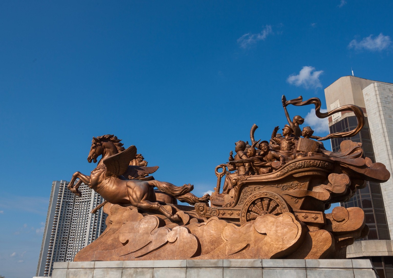 NORTH KOREA - CHOLLIMA STATUE IN MANGYONGDAE CHILDREN S PALACE - PYONGYANG Chollima statue in Mangyongdae children s palace, Pyongan Province, Pyongyang, North Korea. PYONGYANG PYONGAN PROVINCE NORTH  ...