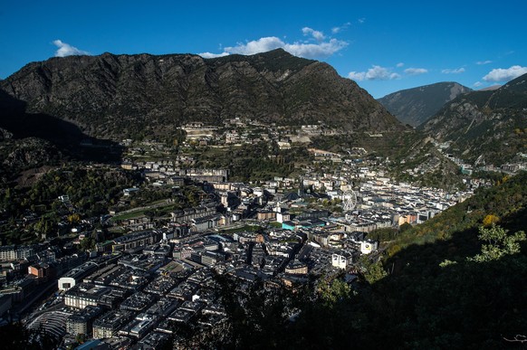 ANDORRA LA VELLA, ANDORRA - OCTOBER 31: A general view of the capital on October 31, 2014 in Andorra la Vella, Andorra. Andorra is a tax haven status although it is in the process of reforming its tax ...