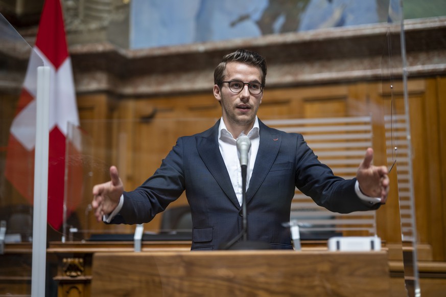 Andri Silberschmidt, FDP-ZH, spricht zur Grossen Kammer an der Fruehlingssession der Eidgenoessischen Raete, am Mittwoch, 3. Maerz 2021 im Nationalrat Bern. (KEYSTONE/Alessandro della Valle)