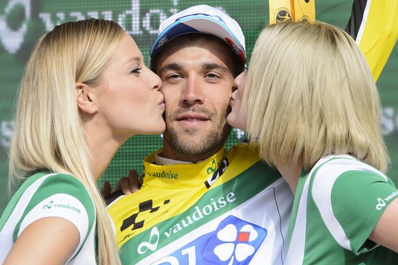 Die Küsschen hat sich Thibaut Pinot verdient.&nbsp;