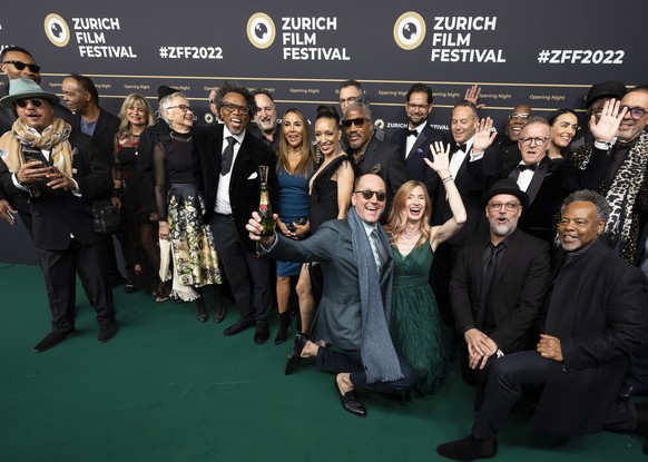 The Montreux All Star Band pose for photographers on the Green Carpet at the Opening Night of the 18th Zurich Film Festival (ZFF) in Zurich, Switzerland, on Thursday, September 22, 2022. The Zurich Fi ...