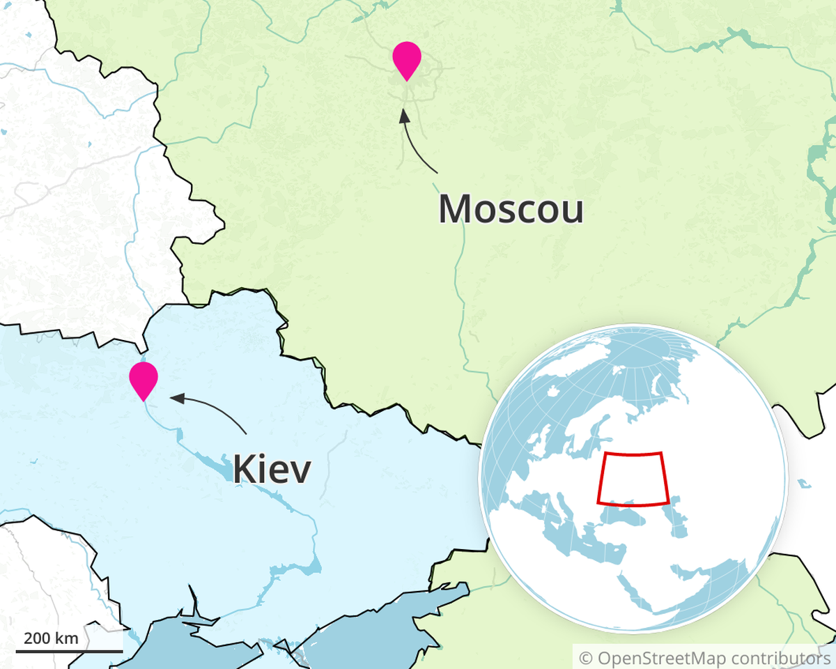 Moscou-Kiev distance: la carte.