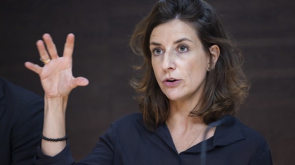 La conseillere d&#039;Etat vaudoise Rebecca Ruiz parle lors de la conference de presse de presentation du projet de budget 2026 de l&#039;Etat de Vaud ce mercredi, 24 septembre 2025 a Lausanne. (KEYST ...