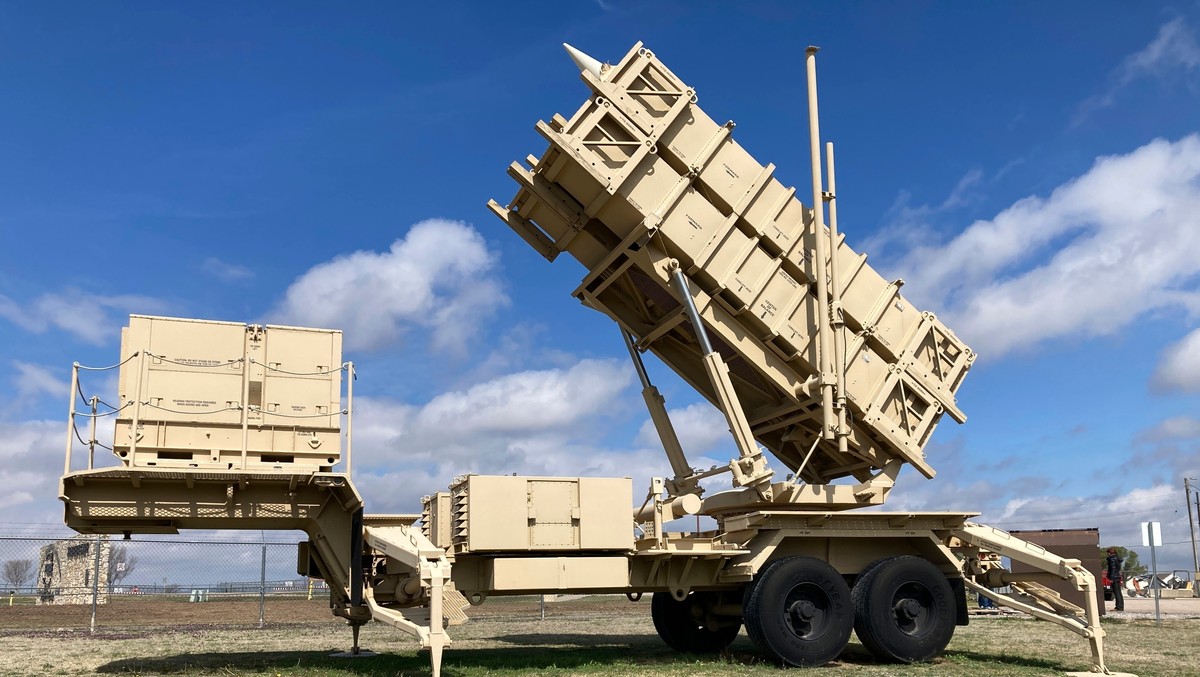 FILE - A Patriot missile mobile launcher is displayed outside the Fort Sill Army Post near Lawton, Okla., on March 21, 2023. (AP Photo/Sean Murphy, File)
Ukraine-Trump-Patriot-License