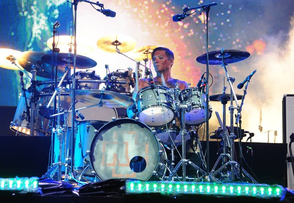 40 Years DDR Band KARAT Jubilaeum Christoph Schneider, drums, Rammstein Concert of 40 Years KARAT and guests in the Berlin Waldbuehne on June 20, 2015 40 Years DDR Tie Carat Anniversary Christ ...
