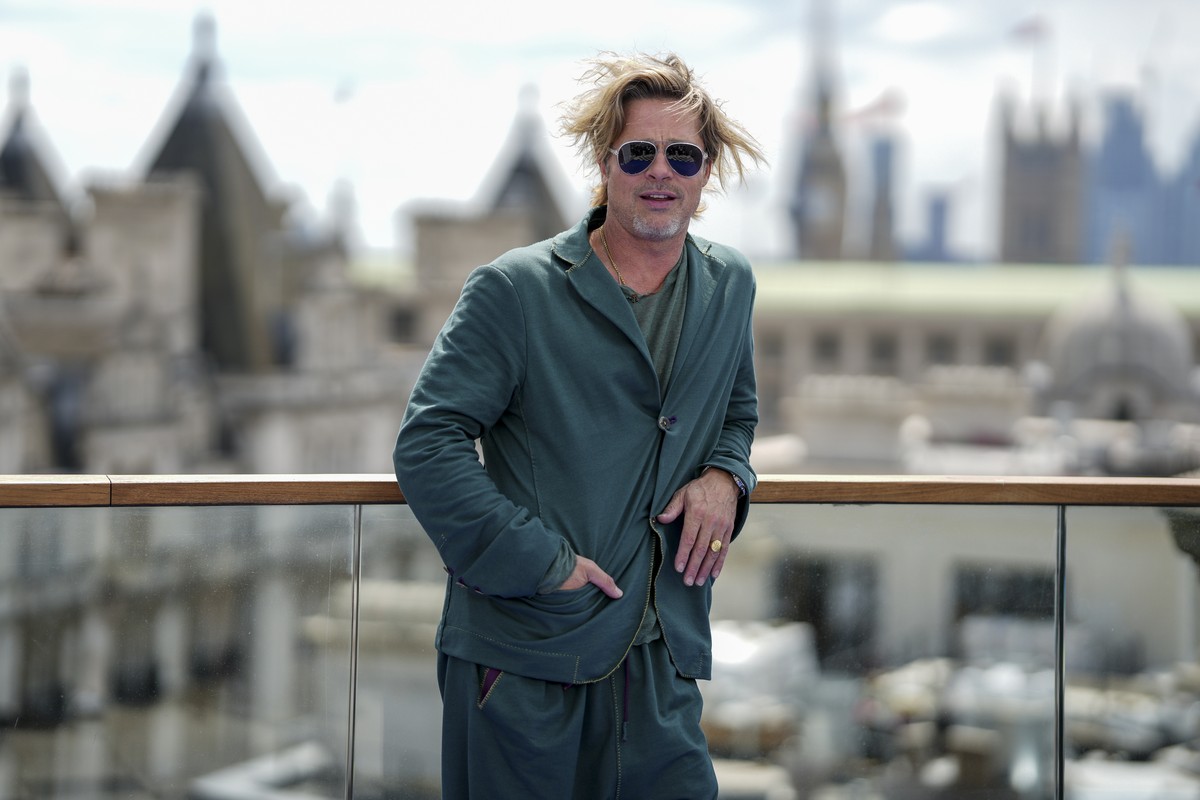 Brad Pitt poses for photographers during a photo call for the film 'Bullet Train' in London, Wednesday, July 20, 2022. (Photo by Scott Garfitt/Invision/AP)
Brad Pitt