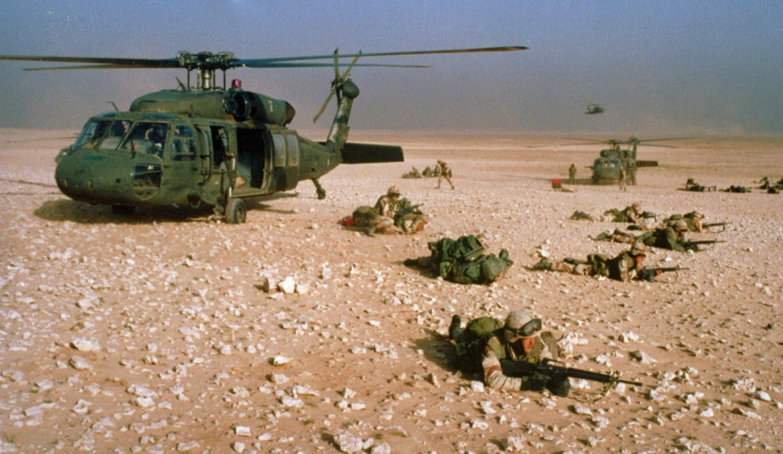 US-Soldaten der «101st Airborne Division» nach der Landung im Irak 1991 – kurz darauf war der Krieg beendet.