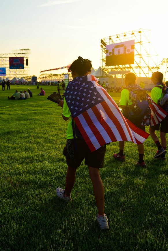 American contingent at the opening ceremony. World Scout jamboreem