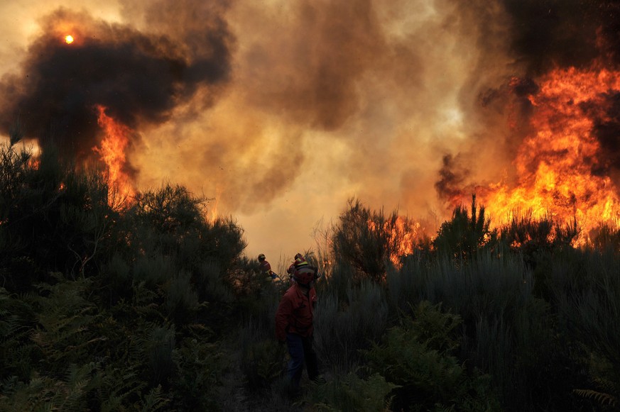 Auch in der Region Portalegre wütete das Feuer. Wie ein Sprecher der Rettungskräfte sagte, tun dort mehr als 300 Feuerwehrleute «ihr bestes, damit das Feuer nicht die Häuser erreicht».