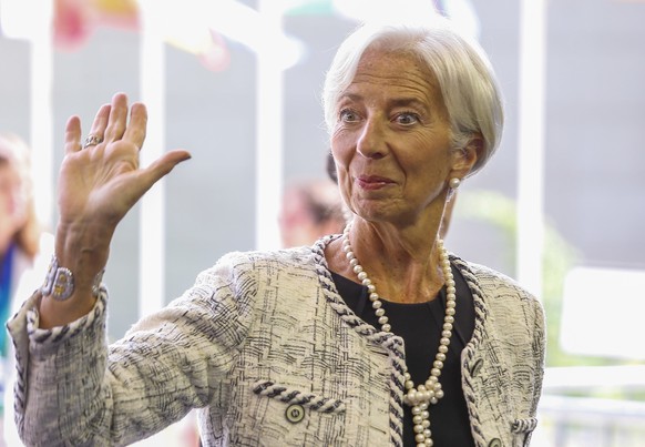 epa06827439 IMF Managing Director Christine Lagarde arrives for a meeting of the Eurogroup in Luxembourg, 21 June 2018. The Eurogroup will assess the progress achieved by Greece in implementing the pr ...