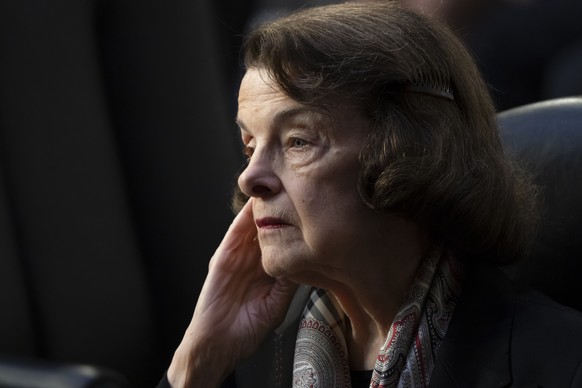 FILE - Sen. Dianne Feinstein, D-Calif., listens as the Senate Judiciary Committee begins debate on Ketanji Brown Jackson&#039;s nomination for the Supreme Court, in Washington, April 4, 2022. (AP Phot ...