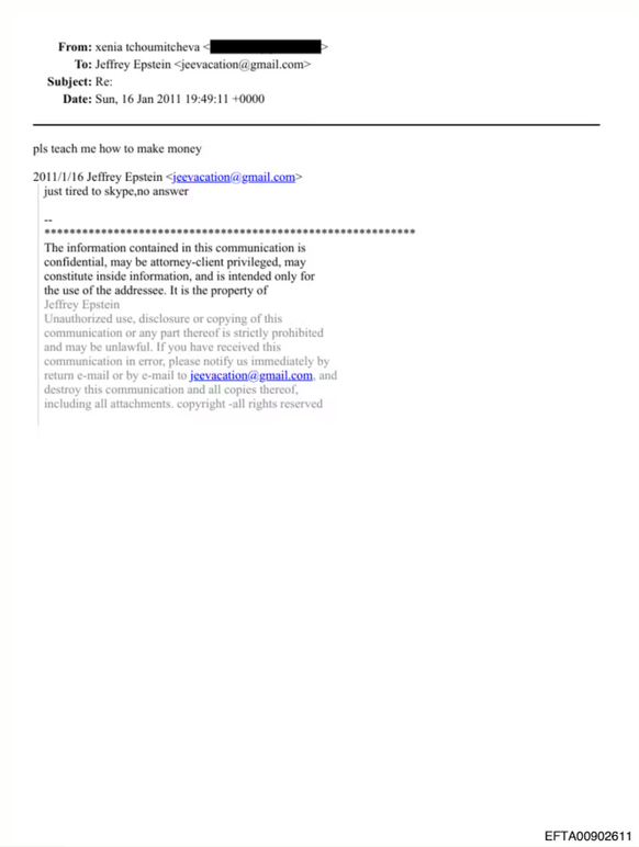 Epstein Files: Xenia Tchoumis Name taucht darin auf