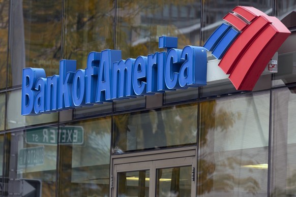 FILE - The Bank of America logo is seen on a branch, Oct.  14, 2022, in Boston.  The Bank of America reports earnings on Tuesday, April 18, 2023. (AP Photo/Michael Dwyer, File)