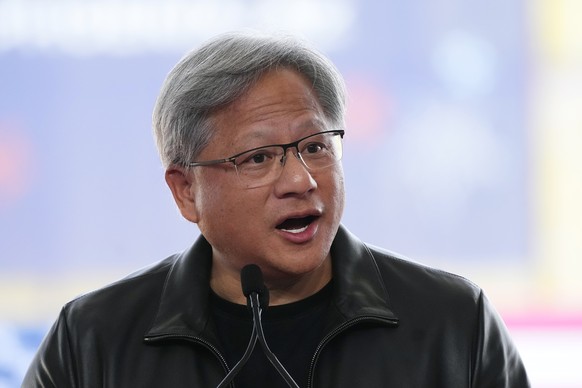 FILE - Nvidia Co-founder, President, and CEO Jensen Huang speaks at the Taiwan Semiconductor Manufacturing Company facility under construction in Phoenix, Tuesday, Dec. 6, 2022. Nvidia shares skyrocke ...
