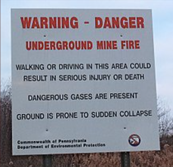 Die verlassene Stadt Centralia im US-Bundesstaat Pennsylvania.