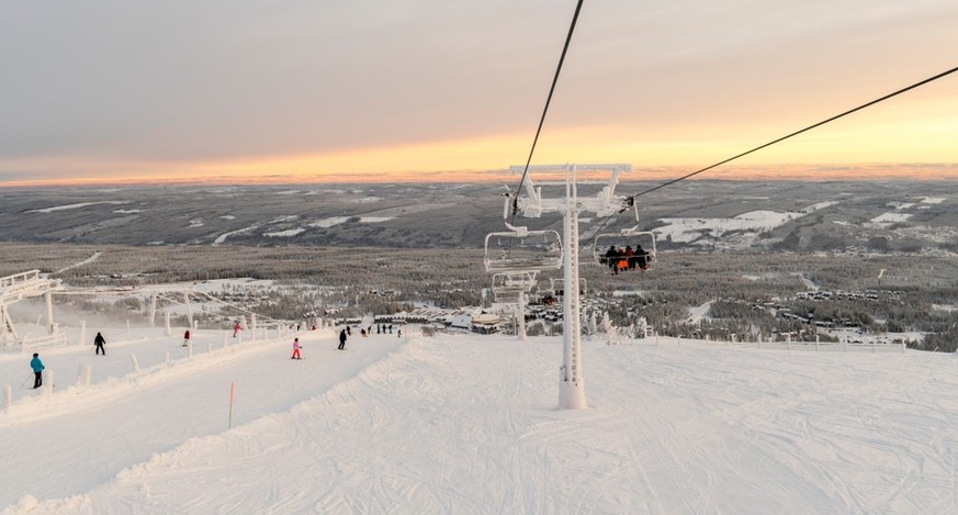 Das Skigebiet von Lindvallen rund 450 Kilometer nördlich von Stockholm.