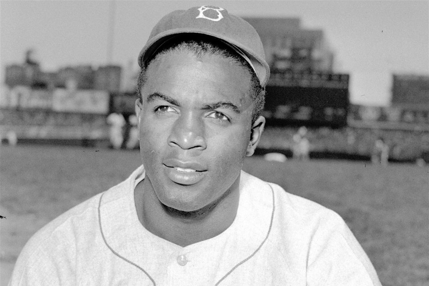 FILE - This is an April 18, 1948, portrait of Brooklyn Dodgers baseball player Jackie Robinson. It's Jackie Robinson Day across the big leagues on Friday, Aug. 28, 2020, as baseball honors the man who ...