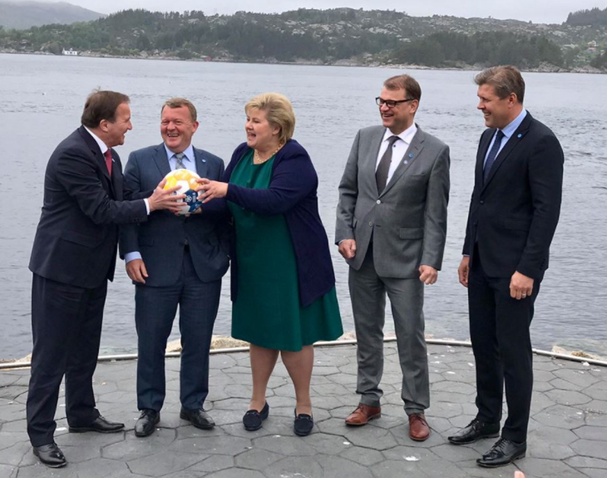 Gute Stimmung beim Treffen der nordischen Premierminister in Bergen.