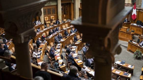 Die Grosse Kammer diskutiert unter anderem ueber die Wolfsproblematik, an der Wintersession der Eidgenoessischen Raete, am Mittwoch, 3. Dezember 2025 im Nationalrat in Bern. (KEYSTONE/Alessandro della ...