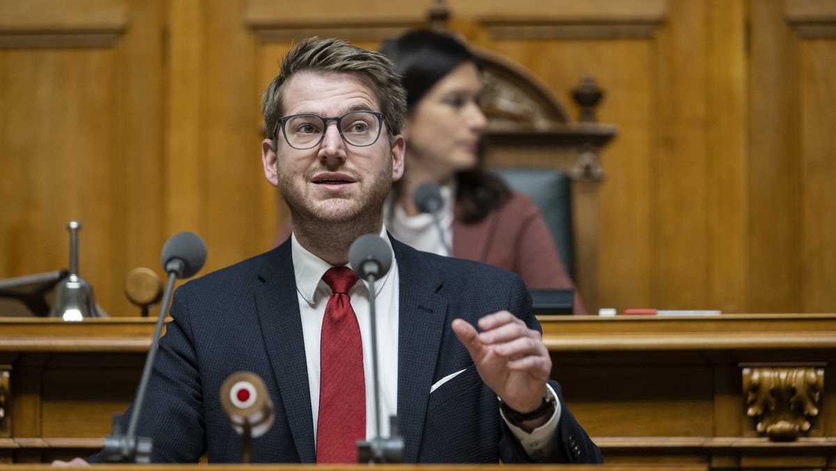 Baptiste Hurni, SP-NE, spricht zum Mietrecht, an der Fruehjahrssession der Eidgenoessischen Raete, am Dienstag, 7. Maerz 2023 im Nationalrat in Bern. (KEYSTONE/Alessandro della Valle)