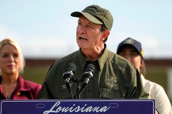 FILE - Louisiana Gov. Jeff Landry speaks to reporters at the Louisiana State Penitentiary in Angola, La., Sept. 3, 2025. (AP Photo/Gerald Herbert, File)
Trump Greenland