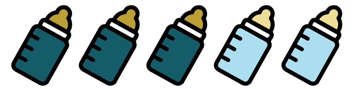 Babyflaschen Icons Vaterschaftsurlaub