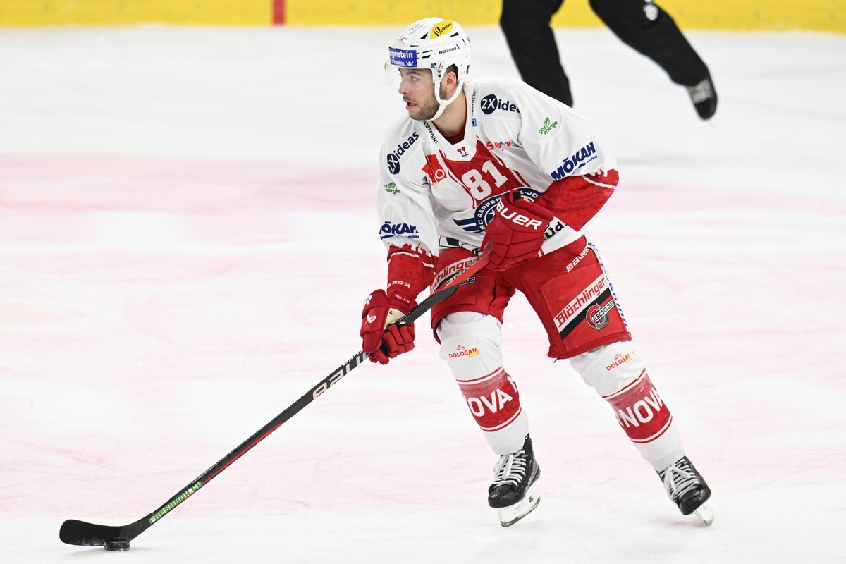 Rapperswils Inaki Baragano, beim Eishockey-Qualifikationsspiel der National League zwischen den SCL Tigers und dem SC Rapperswil-Jona Lakers, am Freitag, 19. Januar 2024, in der Emmental Versicherungs ...