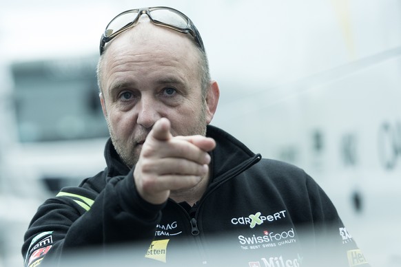 Fred Corminboeuf, Teammanager Technomag Racing Interwetten und Derendinger-Interwetten Team, anlaesslich der letzten Testtage, am Dienstag, 18. Maerz 2015, in Jerez, Spanien. (KEYSTONE/Marcel Bieri)