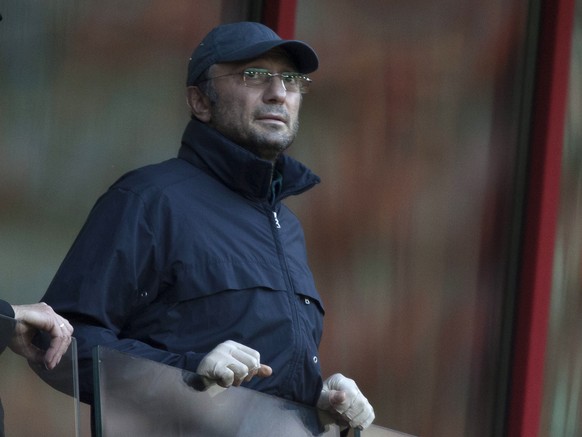 FILE in this Thursday, Aug. 23, 2012 file photo Anzhi Makhachkala&#039;s owner Russian billionaire Suleyman Kerimov watches the game during the Europa League Qualifying phase soccer match between Anzh ...
