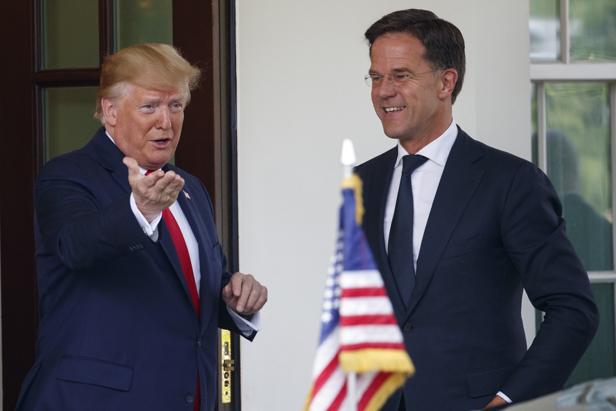 FILE - President Donald Trump greets Dutch Prime Minister Mark Rutte as he arrives at the White House in Washington, Thursday, July 18, 2019. Over the course of more than a dozen years at the top of D ...