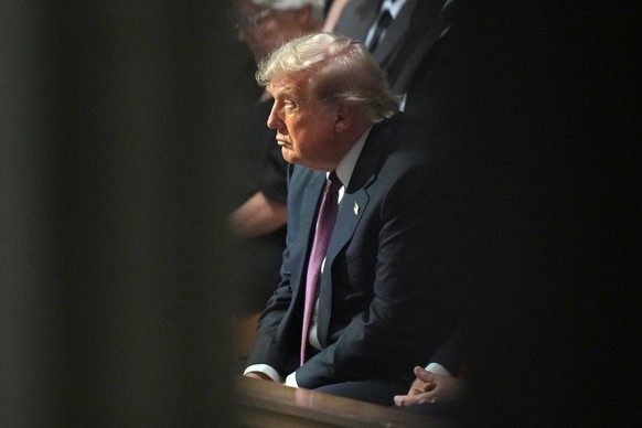President Donald Trump attends the funeral of Sen. Lindsey Graham, R-S.C., at the Washington National Cathedral, Tuesday, July 28, 2026, in Washington. (AP Photo/Alex Brandon)
Lindsey Graham