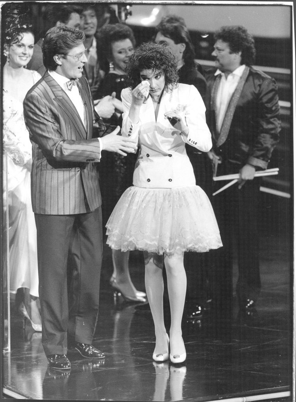 Eurovision Song Contest 1988, Eurovisionsschlagerfestivalen. Celine Dion, sangare Kanada 1988-05-01 c KARL MELANDER / Aftonbladet / IBL Bildbyra * * * EXPRESSEN OUT * * * AFTONBLADET / 4896 x2512x *** ...