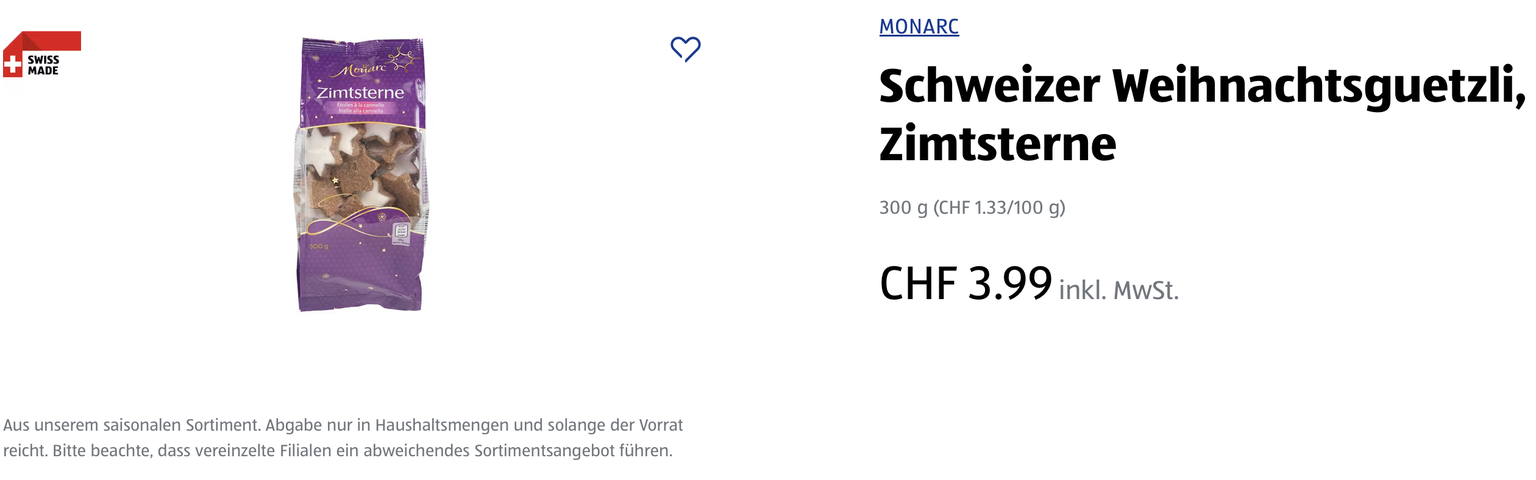 Weihnachtsguezli Aldi