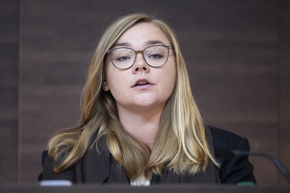 La conseillere d&#039;Etat vaudoise Valerie Dittli parle lors de la conference de presse de presentation du projet de budget 2026 de l&#039;Etat de Vaud ce mercredi, 24 septembre 2025 a Lausanne. (KEY ...