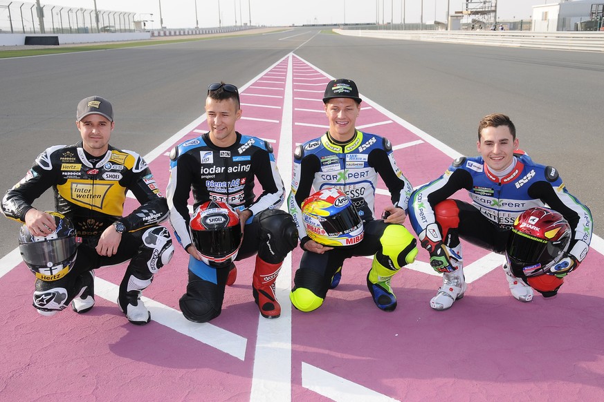 Lüthi, Krummenacher, Aegerter und Mulhauser. Das Schweizer Quartett der Moto-2-Klasse.