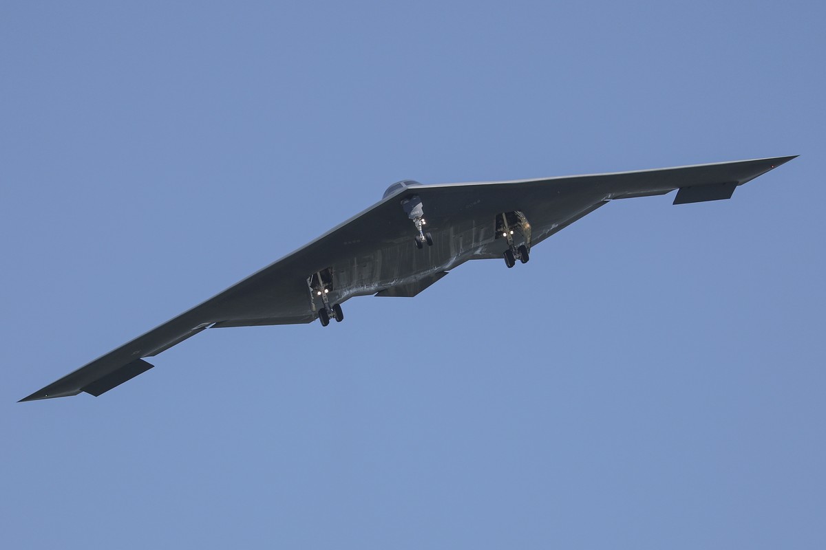 KEYPIX - A B-2 bomber arrives at Whiteman Air Force Base Mo., Sunday, June 22, 2025, after returning from a massive strike on Iranian nuclear sites on Saturday. (KEYSTONE/AP/David Smith)