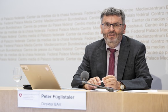 Peter Fueglistaler, Direktor BAV, spricht waehrend einer Medienkonferenz ueber die Botschaft zum Stand und zu Aenderungen der Ausbauprogramme fuer die Bahninfrastruktur und zur Perspektive BAHN 2050,  ...