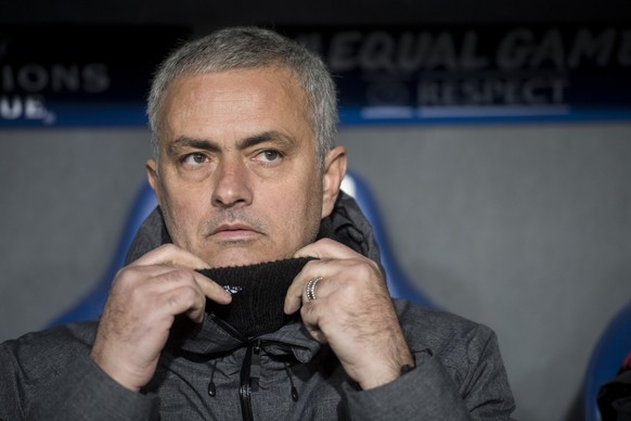 Manchester United&#039;s head coach Jose Mourinho during the UEFA Champions League Group stage Group A matchday 5 soccer match between Switzerland&#039;s FC Basel 1893 and England&#039;s Manchester Un ...