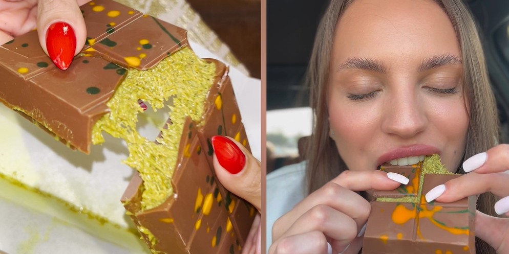 Seit Monaten geht die Dubai-Schokolade viral auf Tiktok. Beim Brechen der dicken Schokoladentafel quillt eine Pistaziencreme mit süssen Teigfäden aus dem Inneren. Wenn man reinbeisst, knuspert sie im  ...