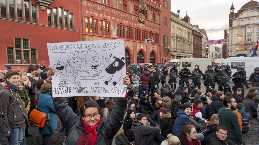 Friedlicher Protest in Basel.