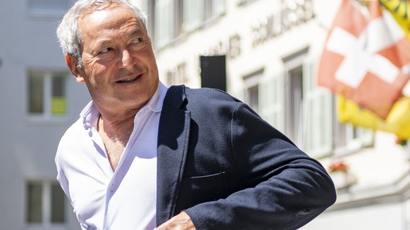 Samih Sawiris, aegyptischer Investor, bei der Ankunft zu seiner Ehrenbuergerfeier im Theater Uri in Altdorf, am Freitag, 4. Juni 2021. (KEYSTONE/Urs Flueeler)