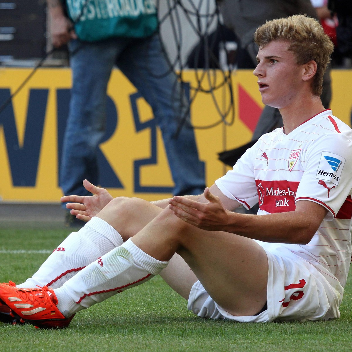 VfB Stuttgart 17.08.2013, 1. Fussball-Bundesliga, VfB Stuttgart - Bayer Leverkusen: Timo Werner (VfB Stuttgart).

VfB Stuttgart 17 08 2013 1 Football Bundesliga VfB Stuttgart Bayer Leverkusen Timo W ...