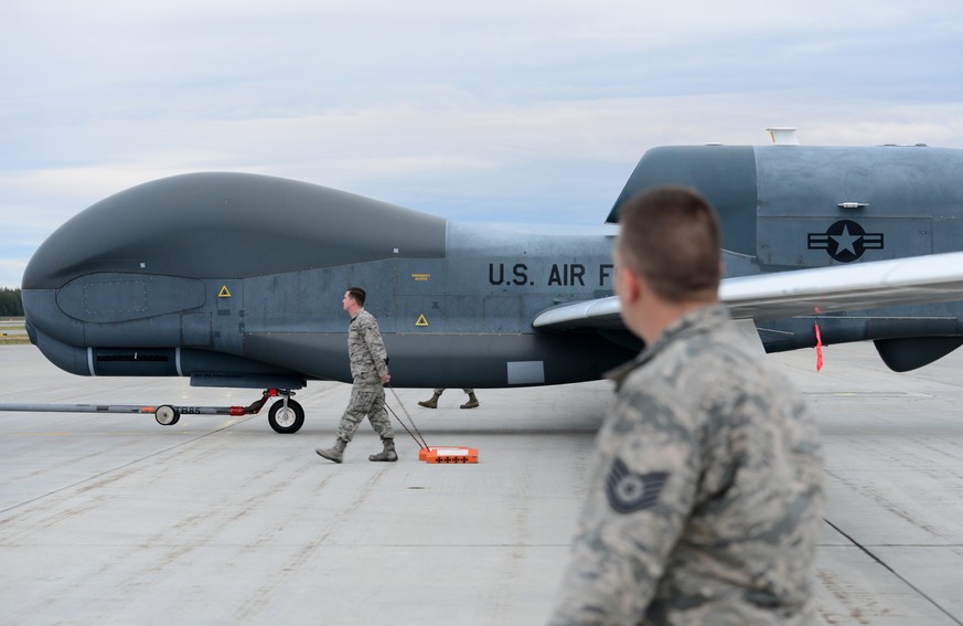 US-Spionagedrohne des Typs «RQ-4 Global Hawk» auf der Eielson Air Force Base in Alaska. 