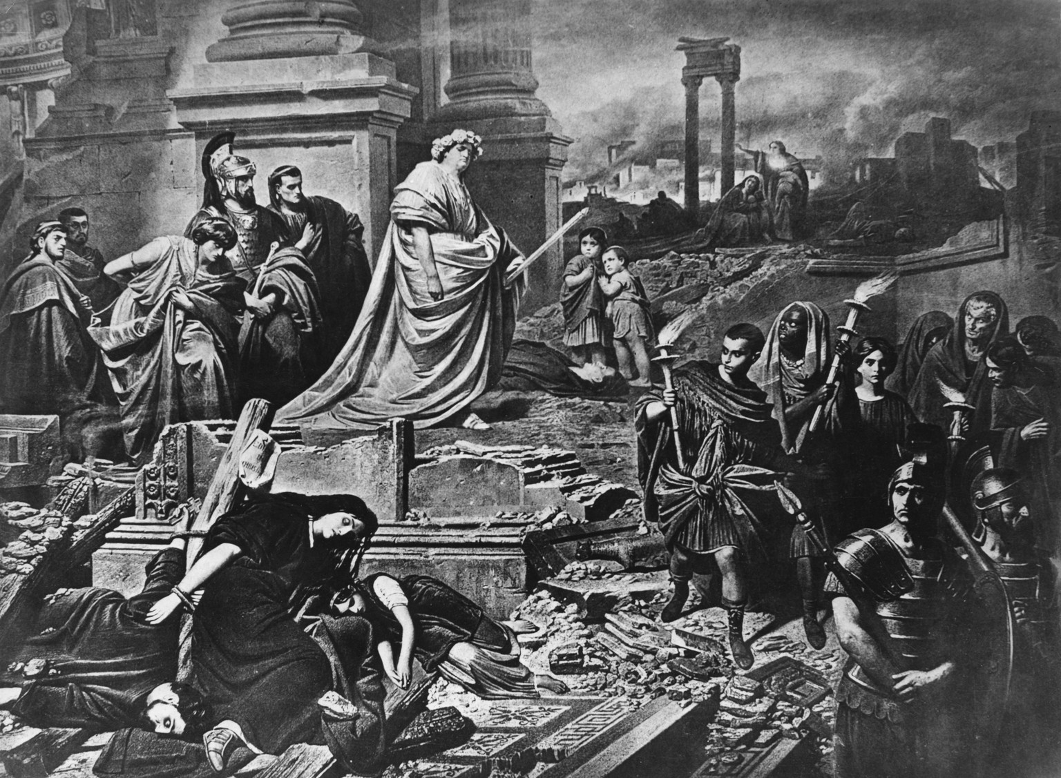 Nero auf den Trümmern Roms nach dem Brand im Jahre 64 n. Chr.&nbsp;