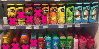 So sehen die Regale aus, wenn man Produkte mit Mikroplastik entfernt