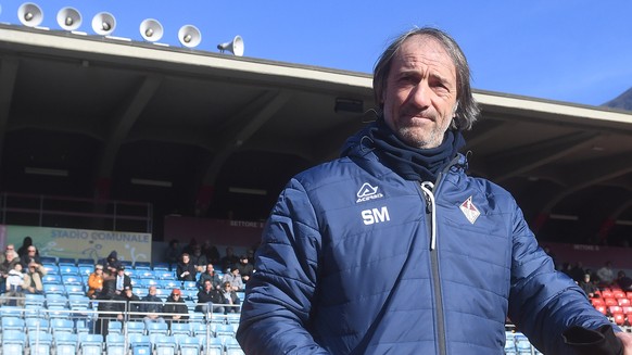 Bellinzona&#039;s Traine Stefano Maccoppi, befor the Challenge League soccer match AC Bellinzona against FC Yverdon Sport, at the Comunale stadium in Bellinzona, Sunay, January 29, 2023. .(KEYSTONE-AT ...