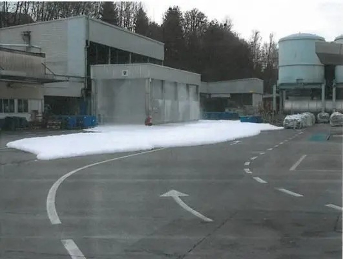 Bild von der ersten Havarie auf dem Amcor-Gelände im Dezember 2020