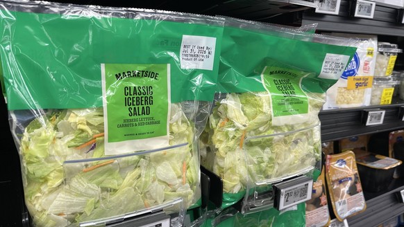 CORAL SPRINGS FL - JULY 24: A general view of iceberg lettuce sits on Walmart shelves as Cyclospora outbreak linked to Taylor Farms iceberg lettuce expands to 4 more states on July 24, 2026 in Coral S ...